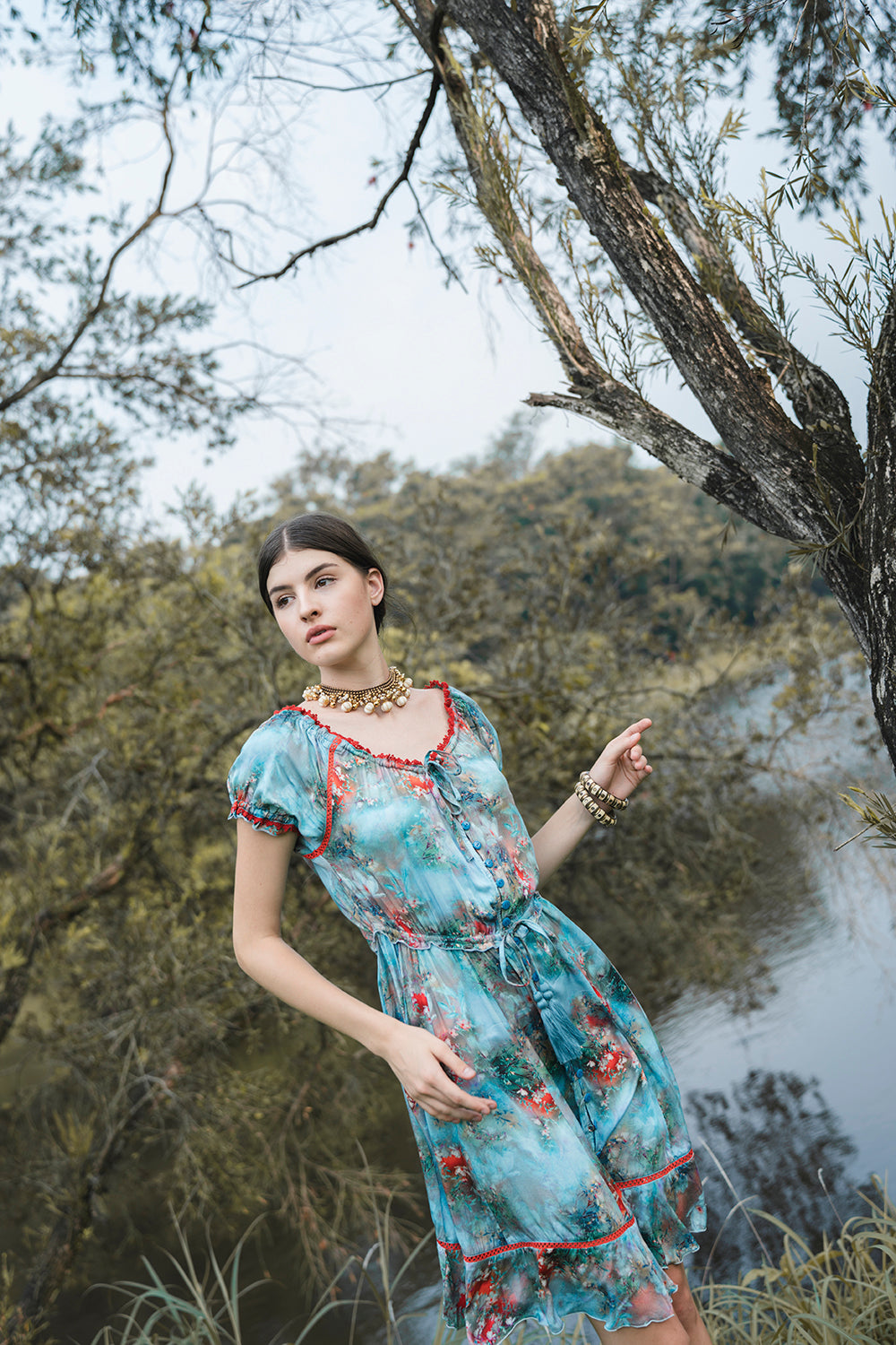 Ellwood Swing Dress - Forest Blue - Peony by Tulle and Batiste - Ethical Slow Fashion - Free Shipping - Easy Returns