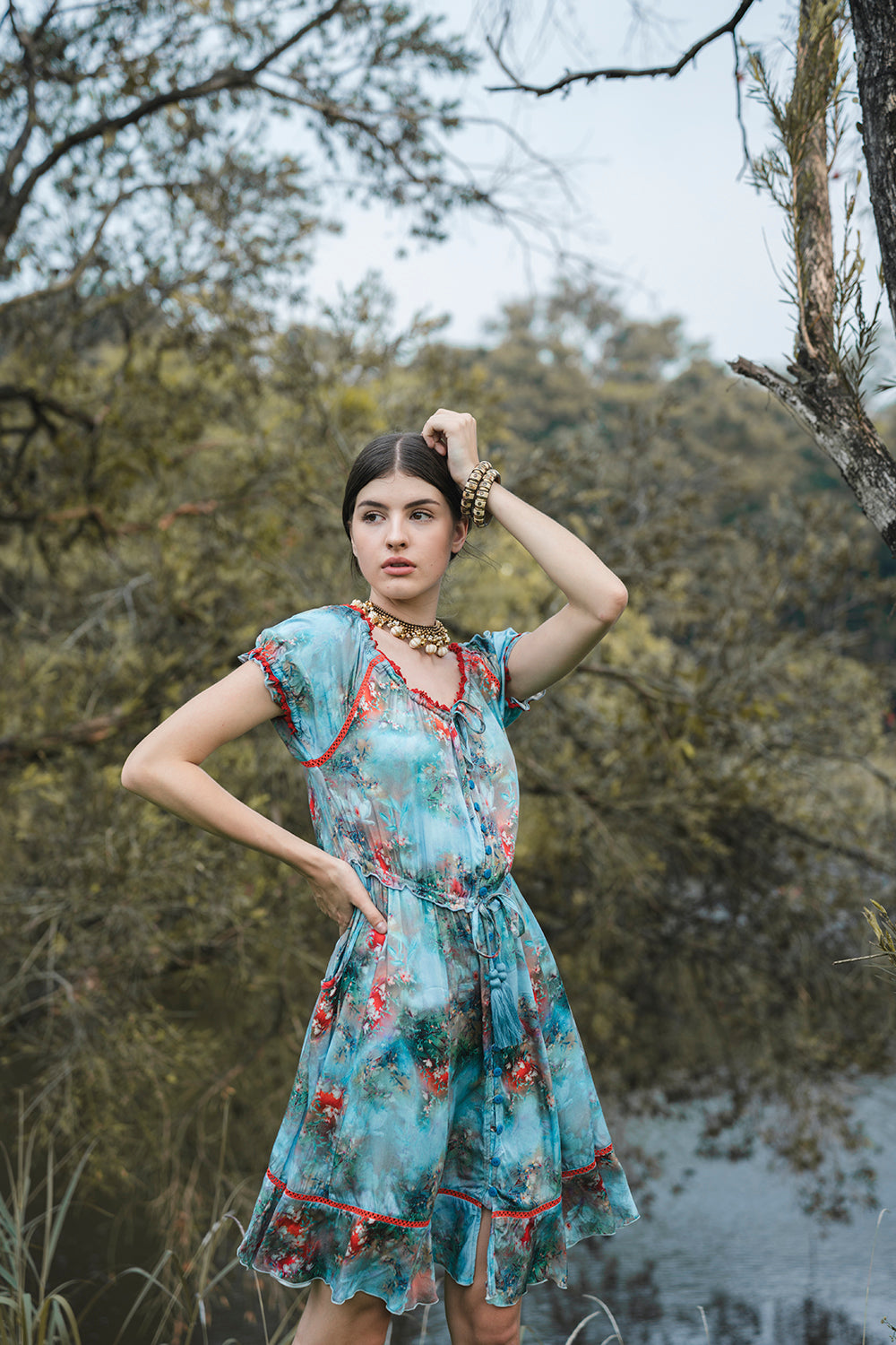 Ellwood Swing Dress - Forest Blue - Peony by Tulle and Batiste - Ethical Slow Fashion - Free Shipping - Easy Returns