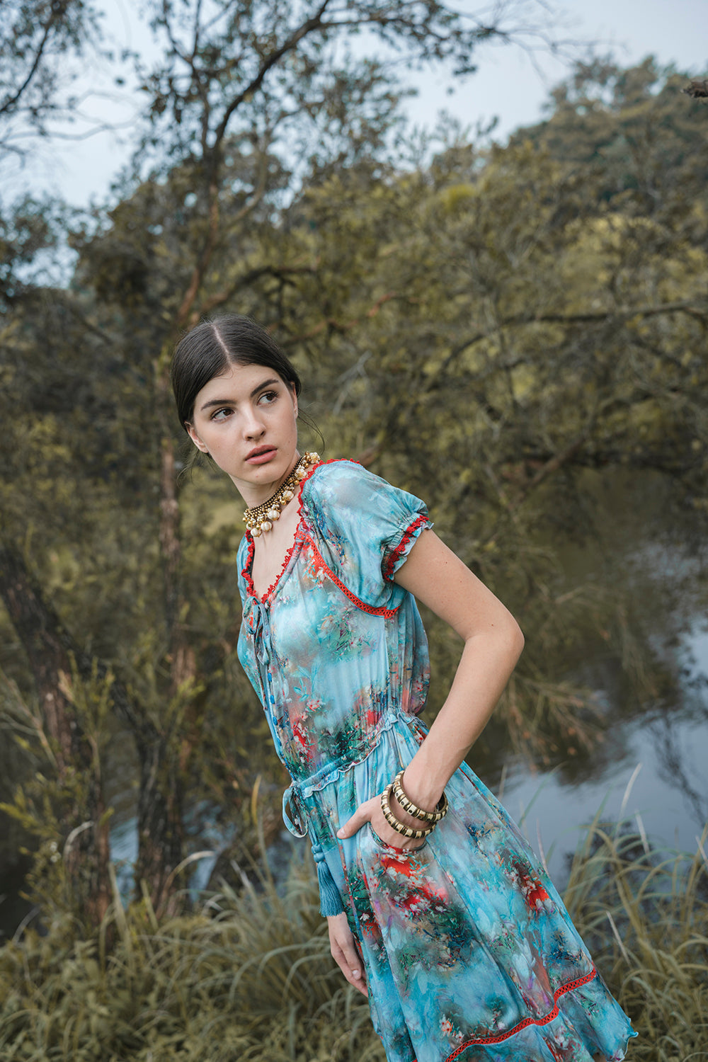 Ellwood Swing Dress - Forest Blue - Peony by Tulle and Batiste - Ethical Slow Fashion - Free Shipping - Easy Returns