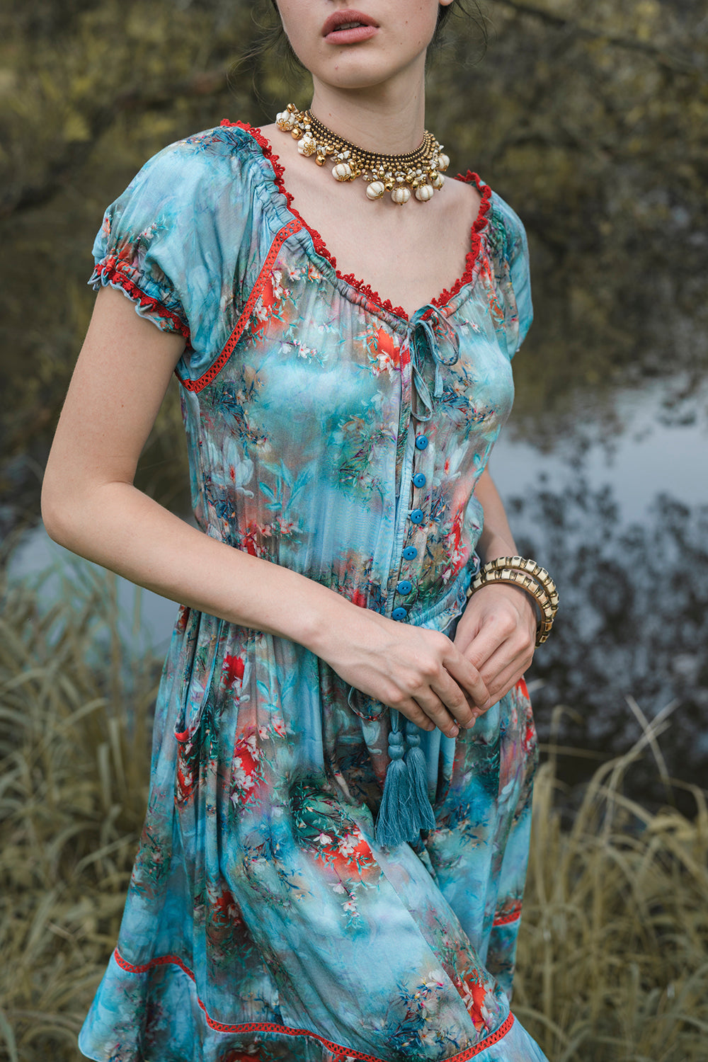 Ellwood Swing Dress - Forest Blue - Peony by Tulle and Batiste - Ethical Slow Fashion - Free Shipping - Easy Returns