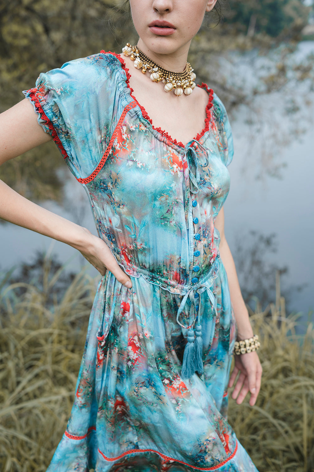Ellwood Swing Dress - Forest Blue - Peony by Tulle and Batiste - Ethical Slow Fashion - Free Shipping - Easy Returns