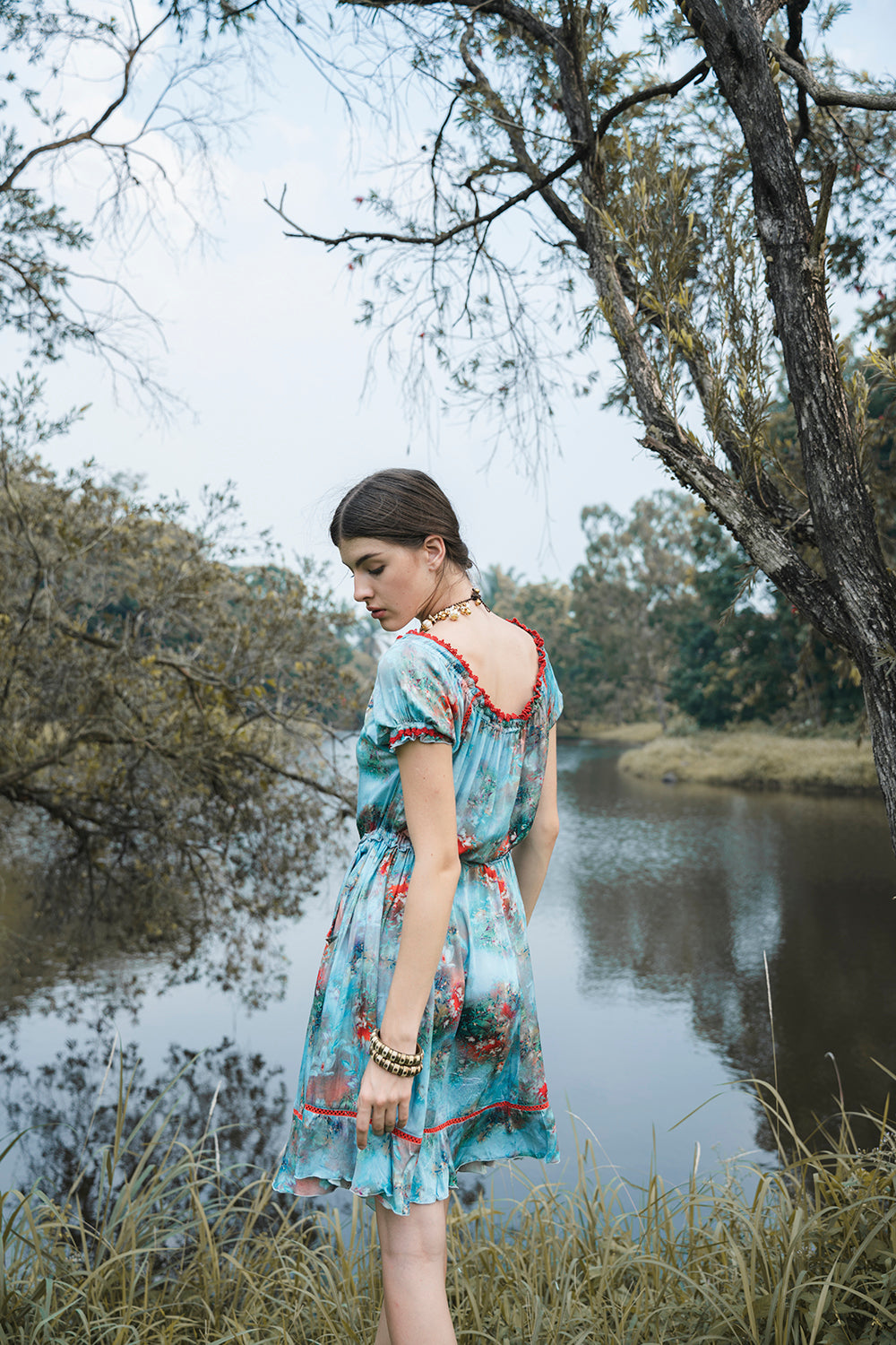 Ellwood Swing Dress - Forest Blue - Peony by Tulle and Batiste - Ethical Slow Fashion - Free Shipping - Easy Returns