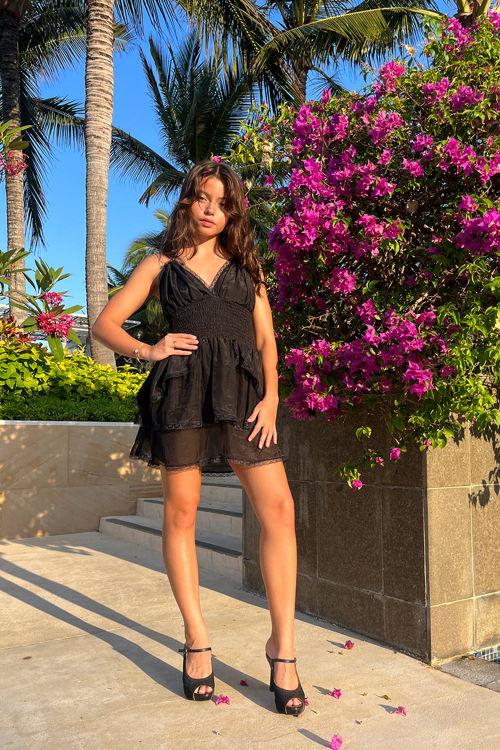 Florence Mini Dress - Nero by Tulle and Batiste