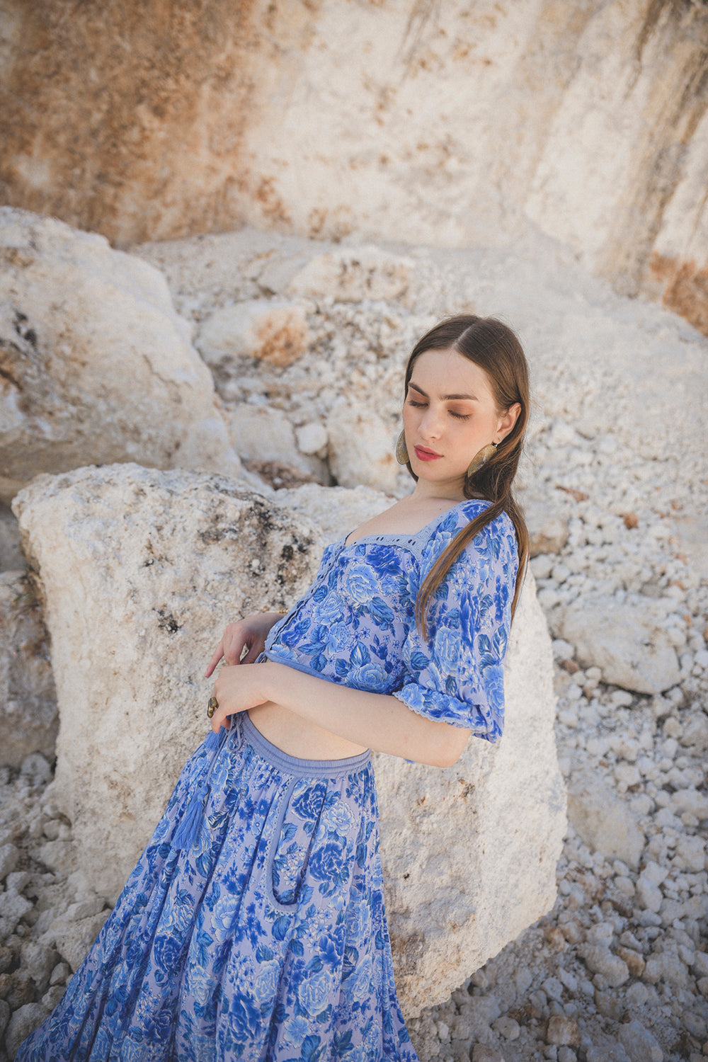 Ghea Maxi Skirt - Ibiza Blue - Peony by Tulle and Batiste - Ethical Slow Fashion - Free Shipping - Easy Returns