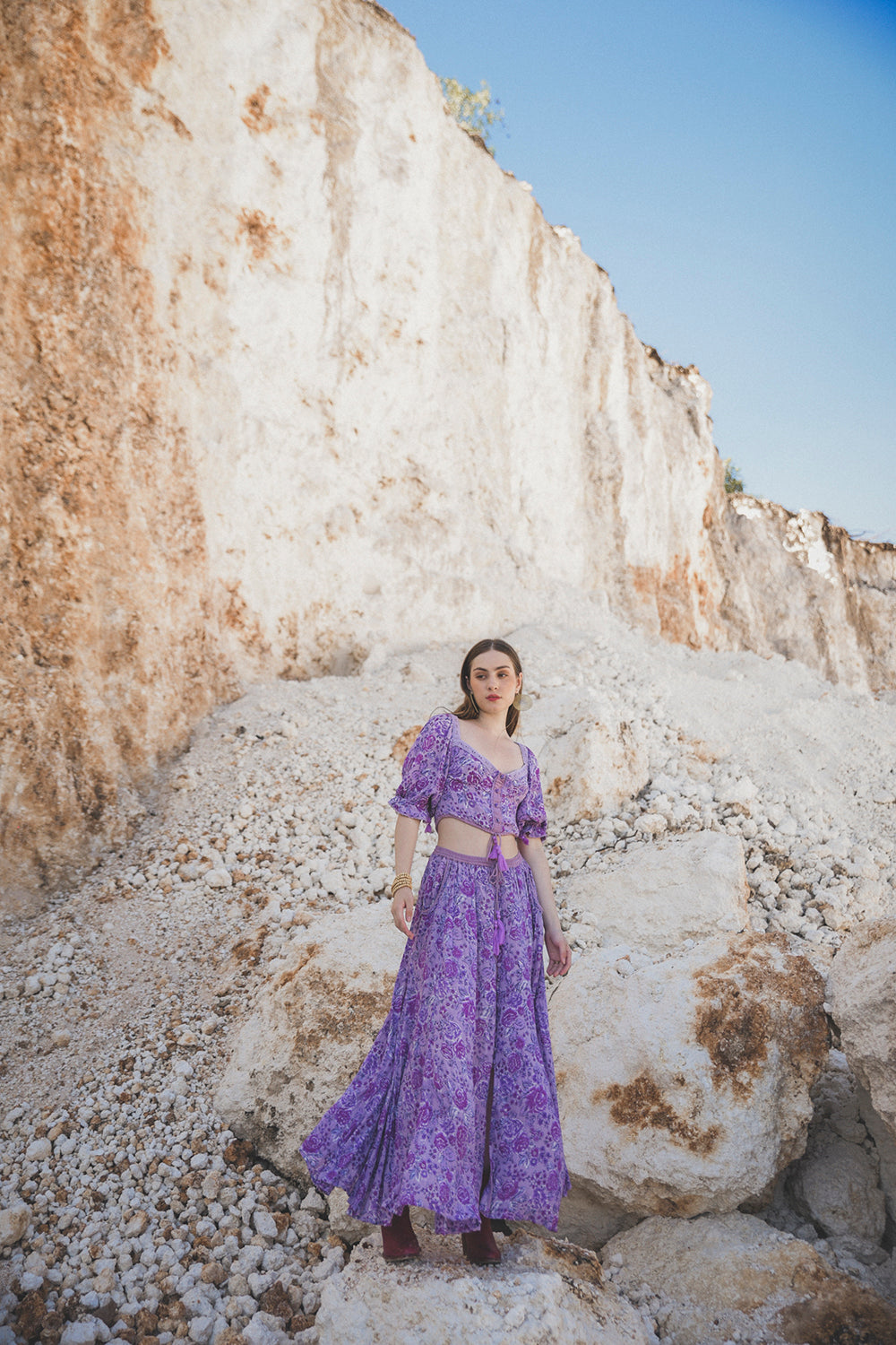 Ghea Maxi Skirt - Violet - Peony by Tulle and Batiste - Ethical Slow Fashion - Free Shipping - Easy Returns