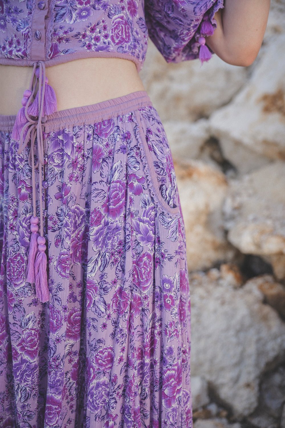 Ghea Maxi Skirt - Violet - Peony by Tulle and Batiste - Ethical Slow Fashion - Free Shipping - Easy Returns