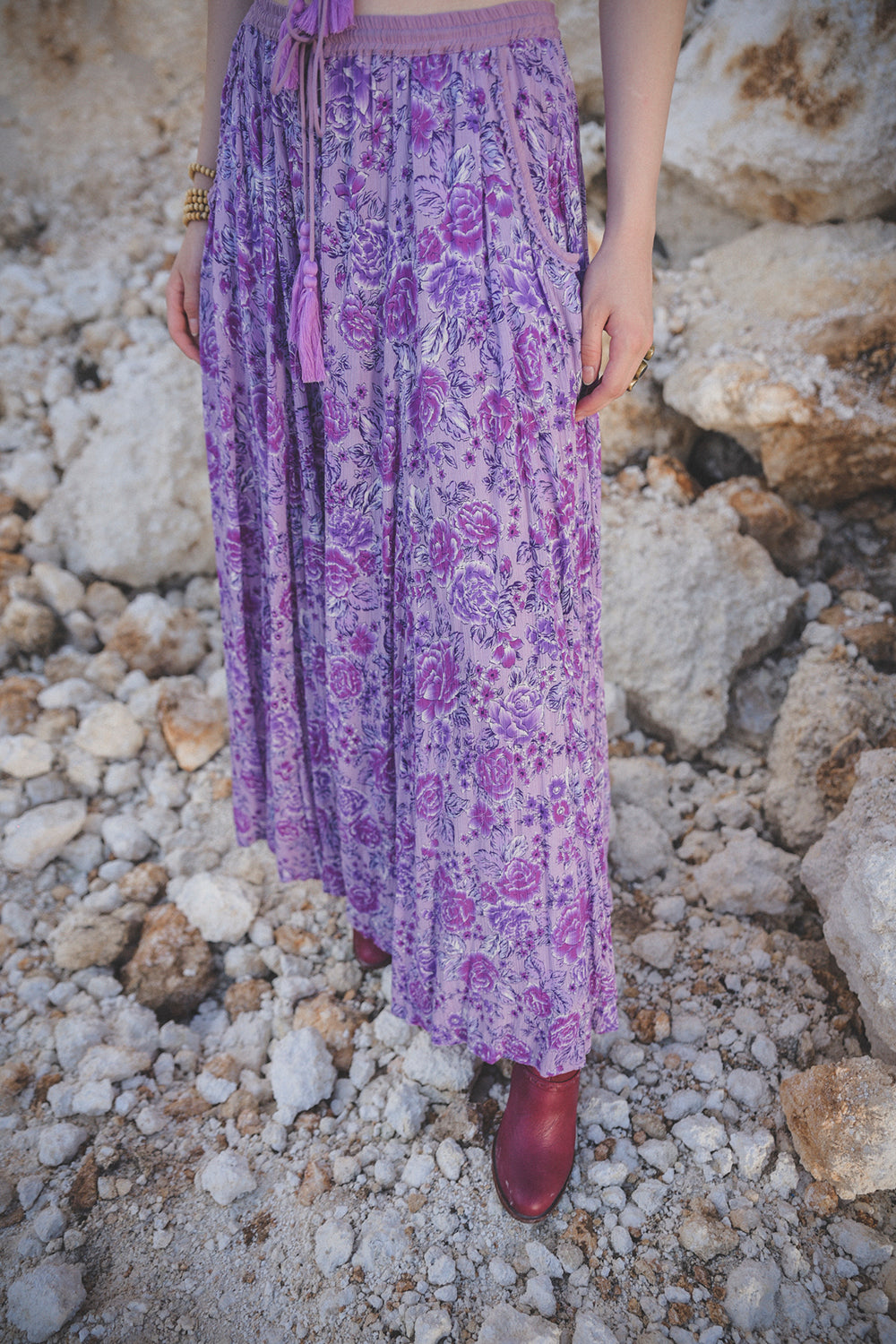 Ghea Maxi Skirt - Violet - Peony by Tulle and Batiste - Ethical Slow Fashion - Free Shipping - Easy Returns