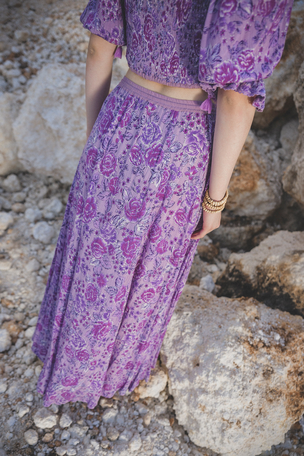 Ghea Maxi Skirt - Violet - Peony by Tulle and Batiste - Ethical Slow Fashion - Free Shipping - Easy Returns