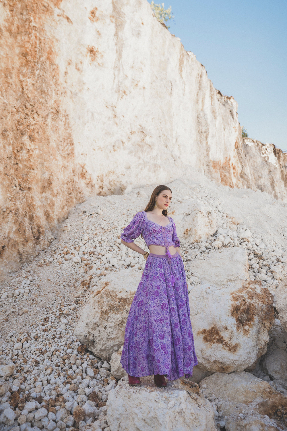 Ghea Maxi Skirt - Violet - Peony by Tulle and Batiste - Ethical Slow Fashion - Free Shipping - Easy Returns