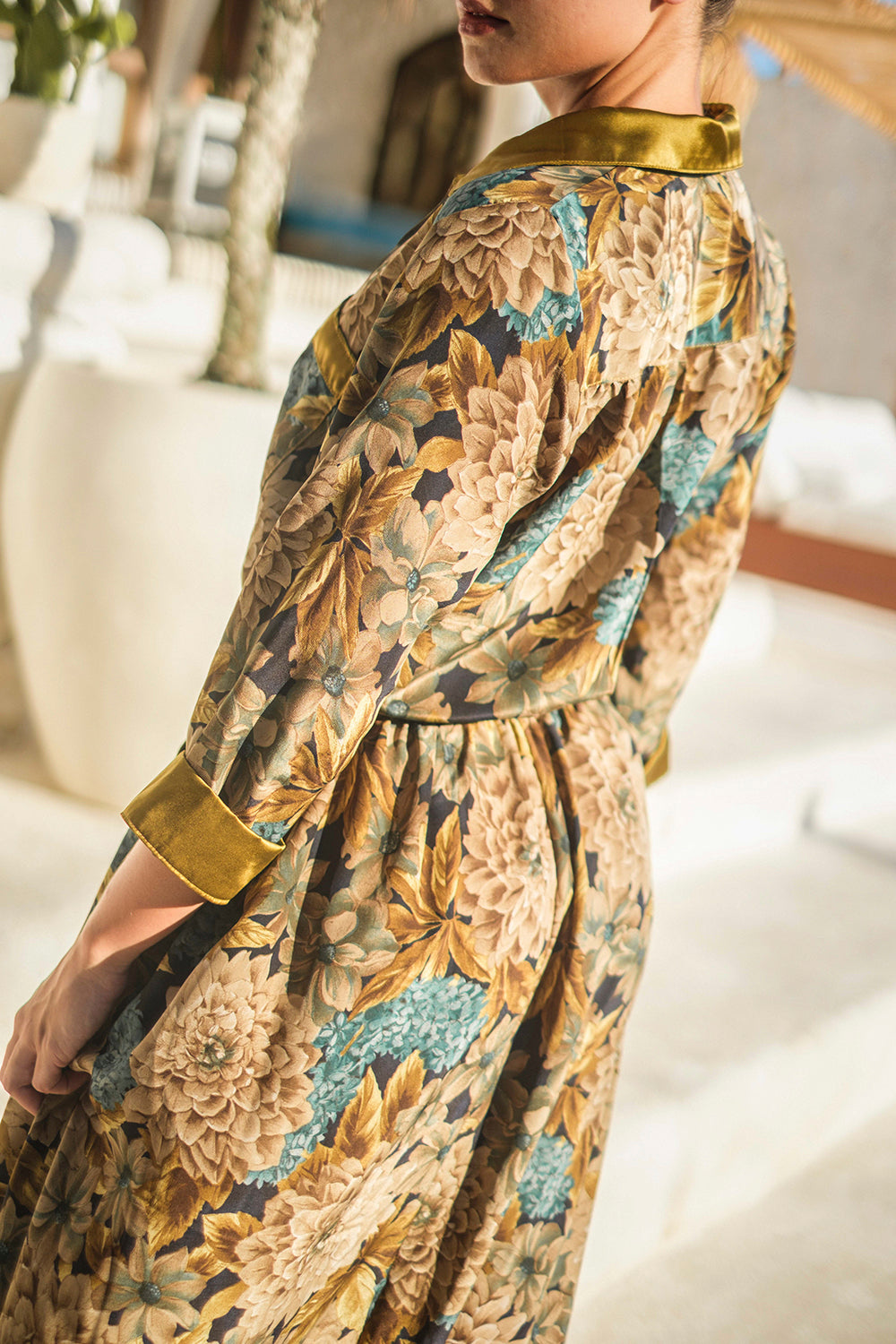 Slow fashion elegance in the handmade silk Giulietta Maxi Dress by Tulle and Batiste