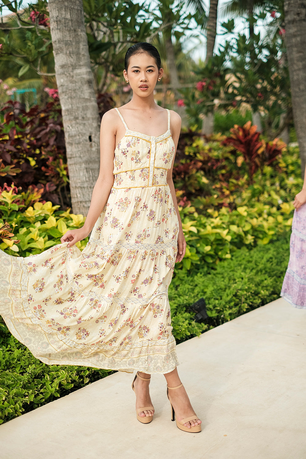 Joanna Maxi Frill Dress - Vanilla - By Tulle and Batiste