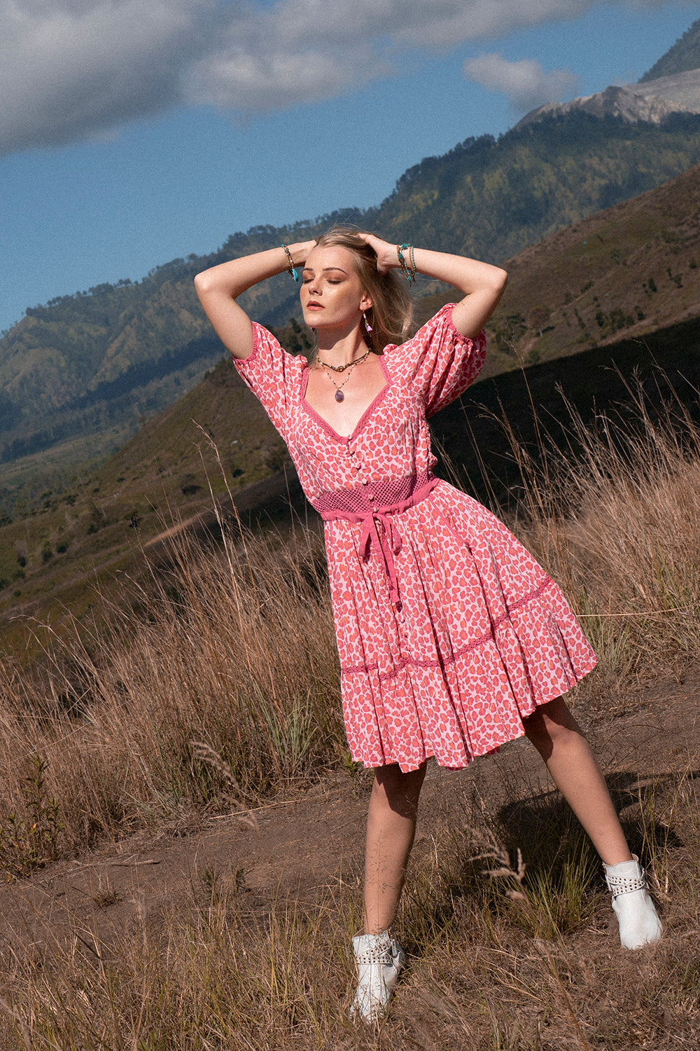 Lavender Mini Dress - Magenta - Into the Wild by Tulle and Batiste