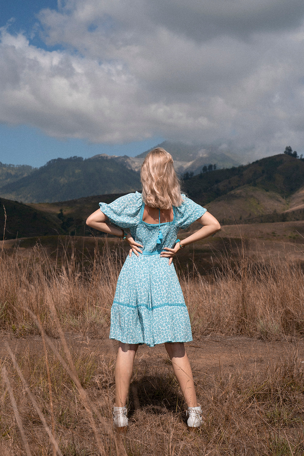 Lavender Mini Dress - Turquoise - Into the Wild by Tulle and Batiste