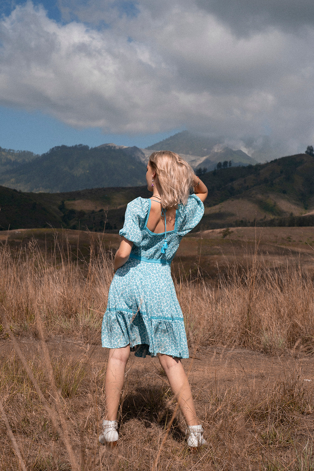 Lavender Mini Dress - Turquoise - Into the Wild by Tulle and Batiste