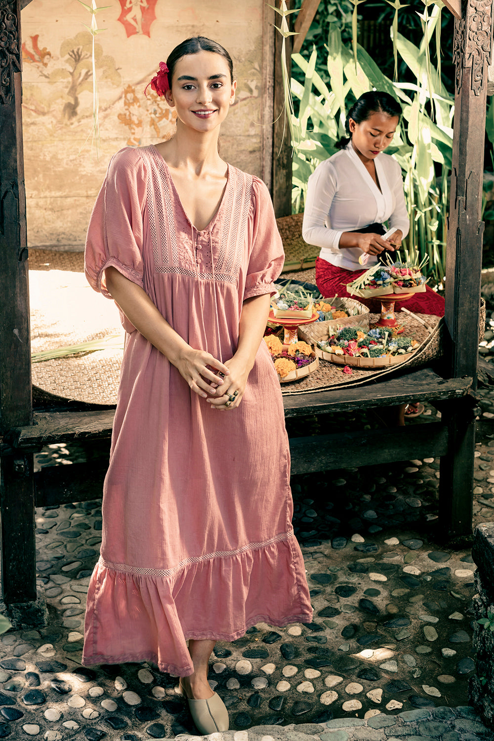 Lovina Midi Dress - Coral Haze - Dreamland by Tulle and Batiste