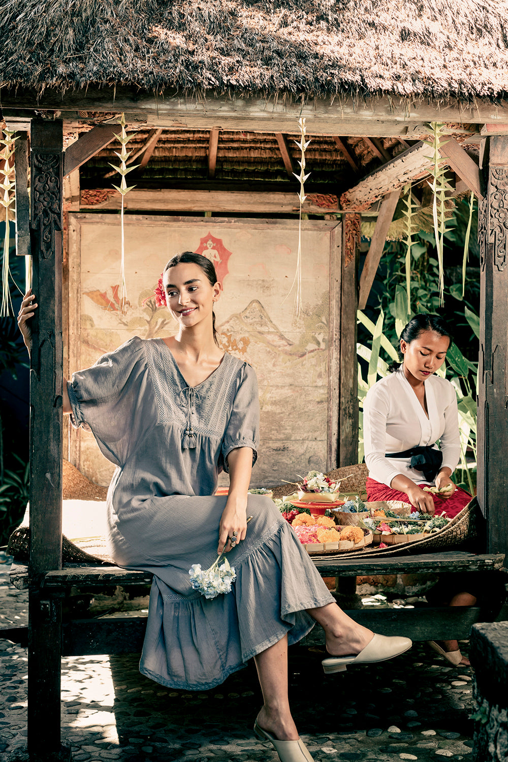 Lovina Midi Dress - Mirage Grey - Dreamland by Tulle and Batiste