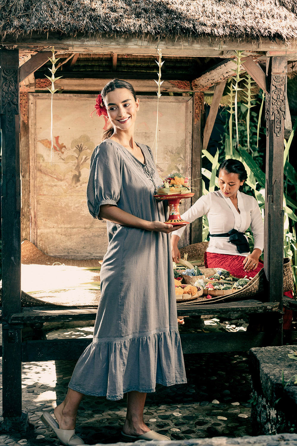 Lovina Midi Dress - Mirage Grey - Dreamland by Tulle and Batiste