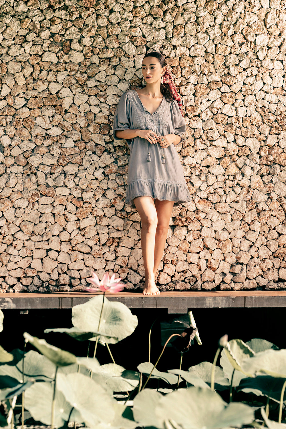 Lovina Short Dress - Mirage Grey - Dreamland by Tulle and Batiste