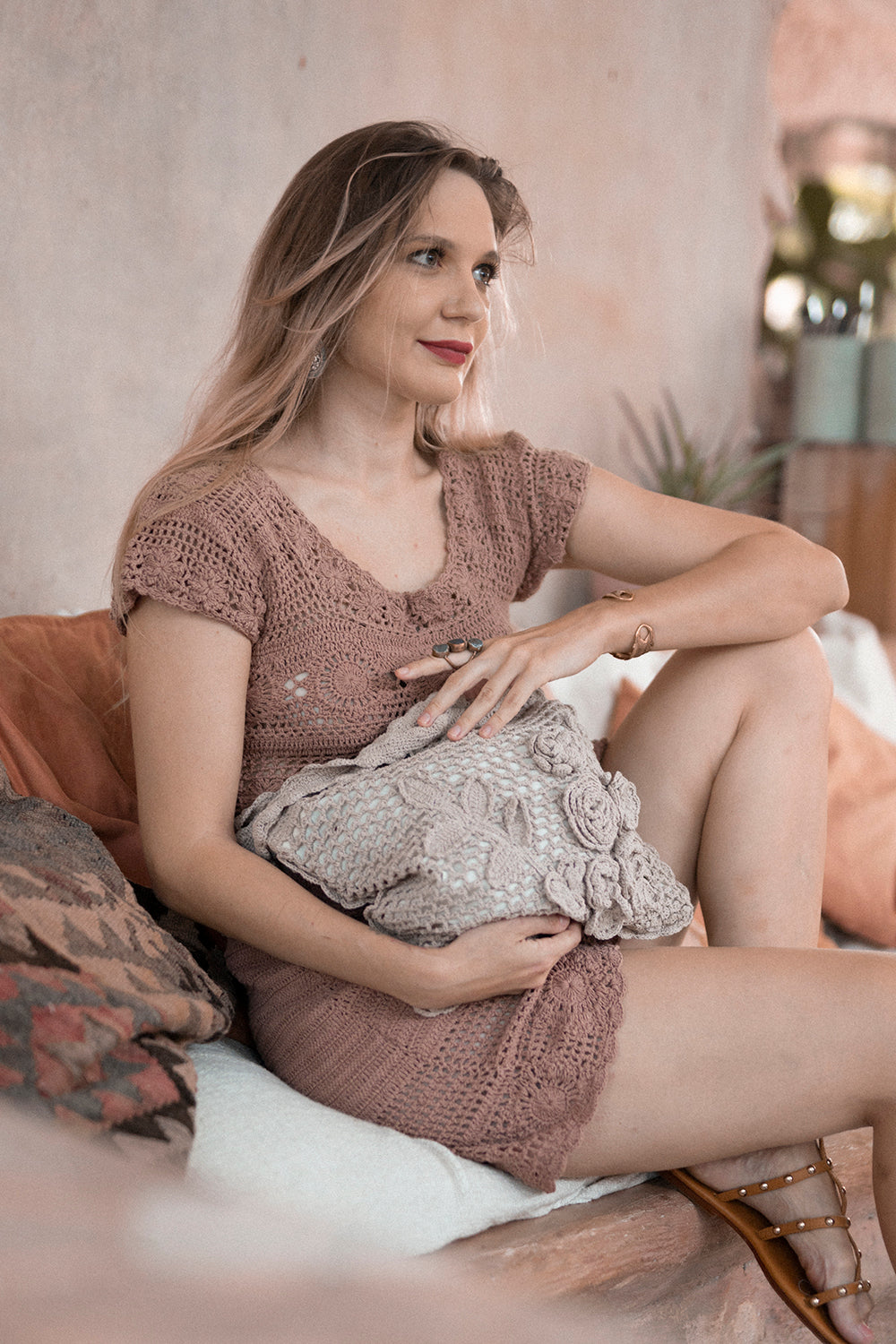 Maisie Crochet Bag - Stone - Dreamweaver by Tulle and Batiste