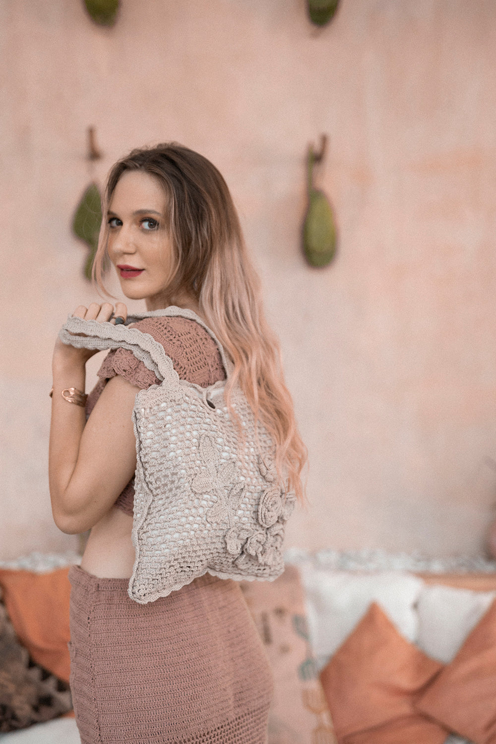 Maisie Crochet Bag - Stone - Dreamweaver by Tulle and Batiste