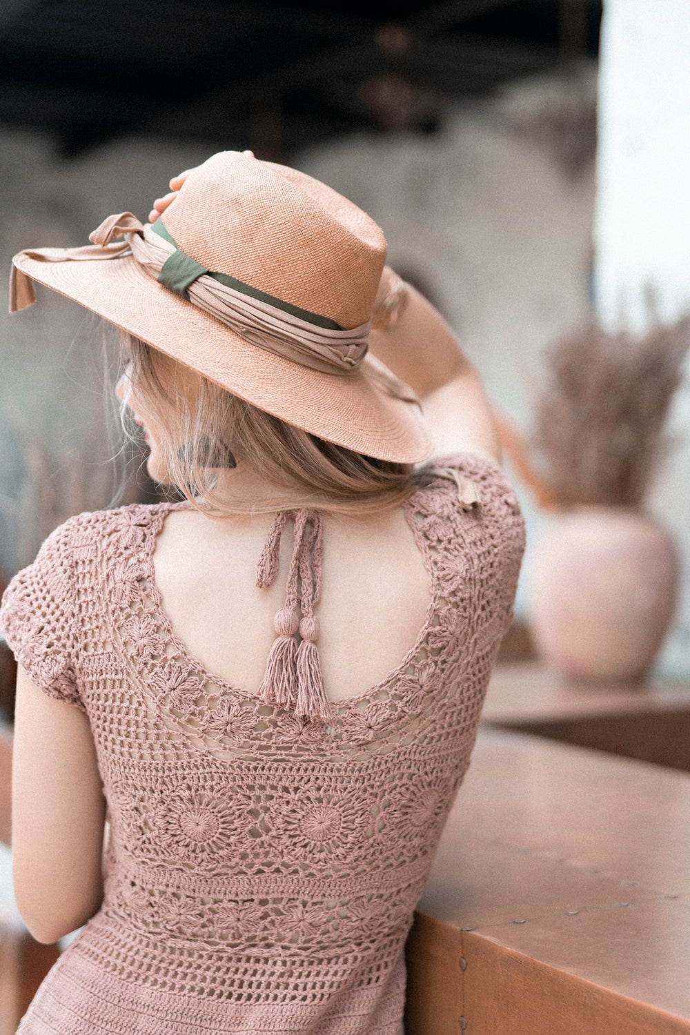 Maisie Crochet Mini Dress - Rose Smoke - Dreamweaver by Tulle and Batiste