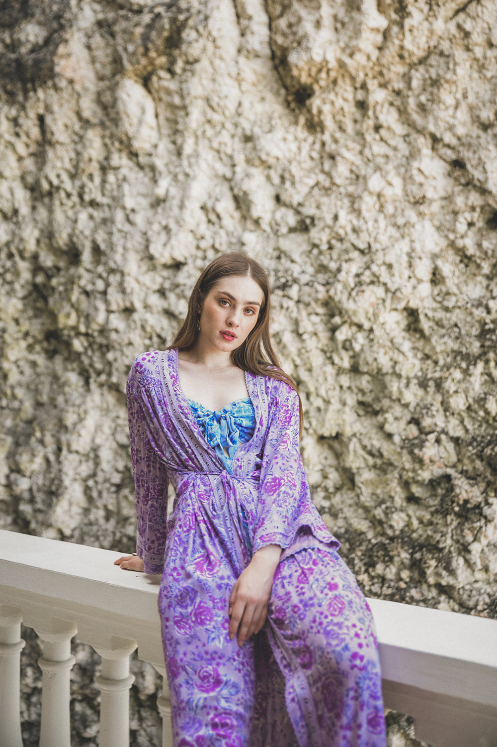 Experience the luxury of lounging with the Peony Long Robe, a kimono-style wonder from Tulle and Batiste's Peony collection, ethically crafted by Balinese artisans