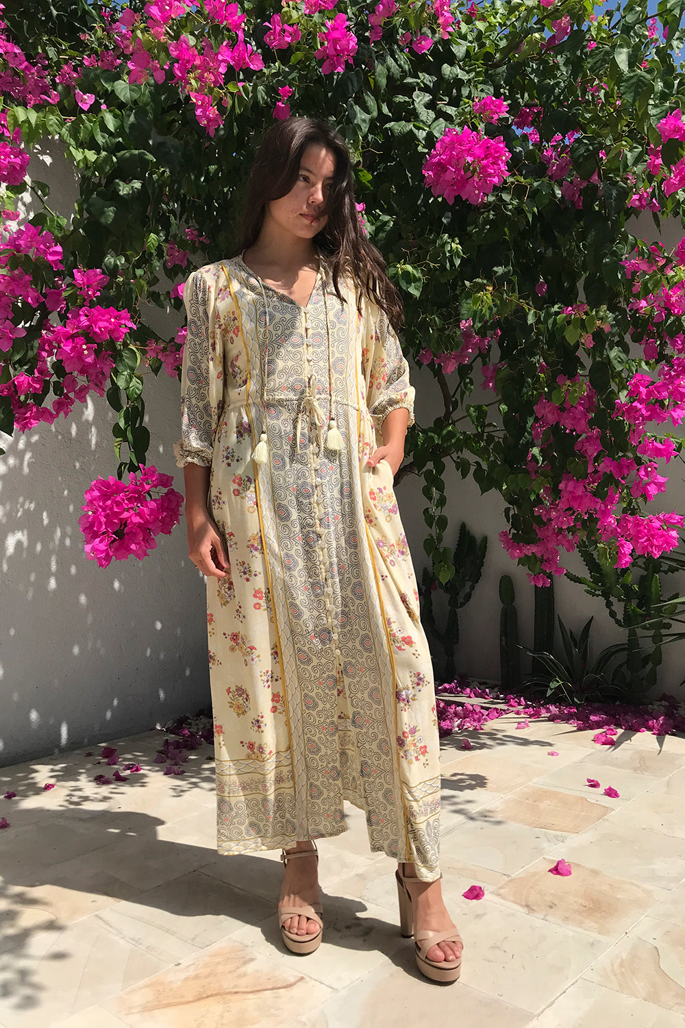 Custom tailored Roseanne Boho Dress in Vanilla by Tulle and Batiste for a size-inclusive, perfect fit.