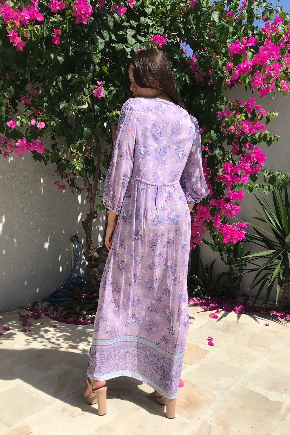 Custom tailored Roseanne Boho Dress in Lilac by Tulle and Batiste for a size-inclusive, perfect fit.
