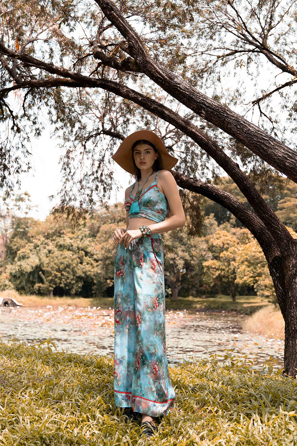 Silvana Culottes - Forest Blue by Tulle and Batiste - Ethical Slow Fashion - Free Shipping - Easy Returns