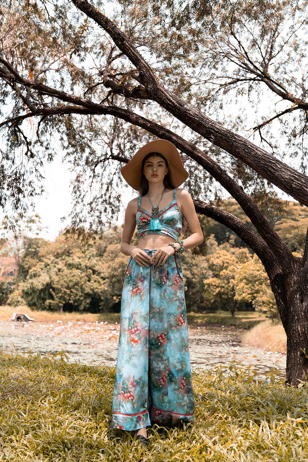 Silvana Culottes - Forest Blue by Tulle and Batiste - Ethical Slow Fashion - Free Shipping - Easy Returns
