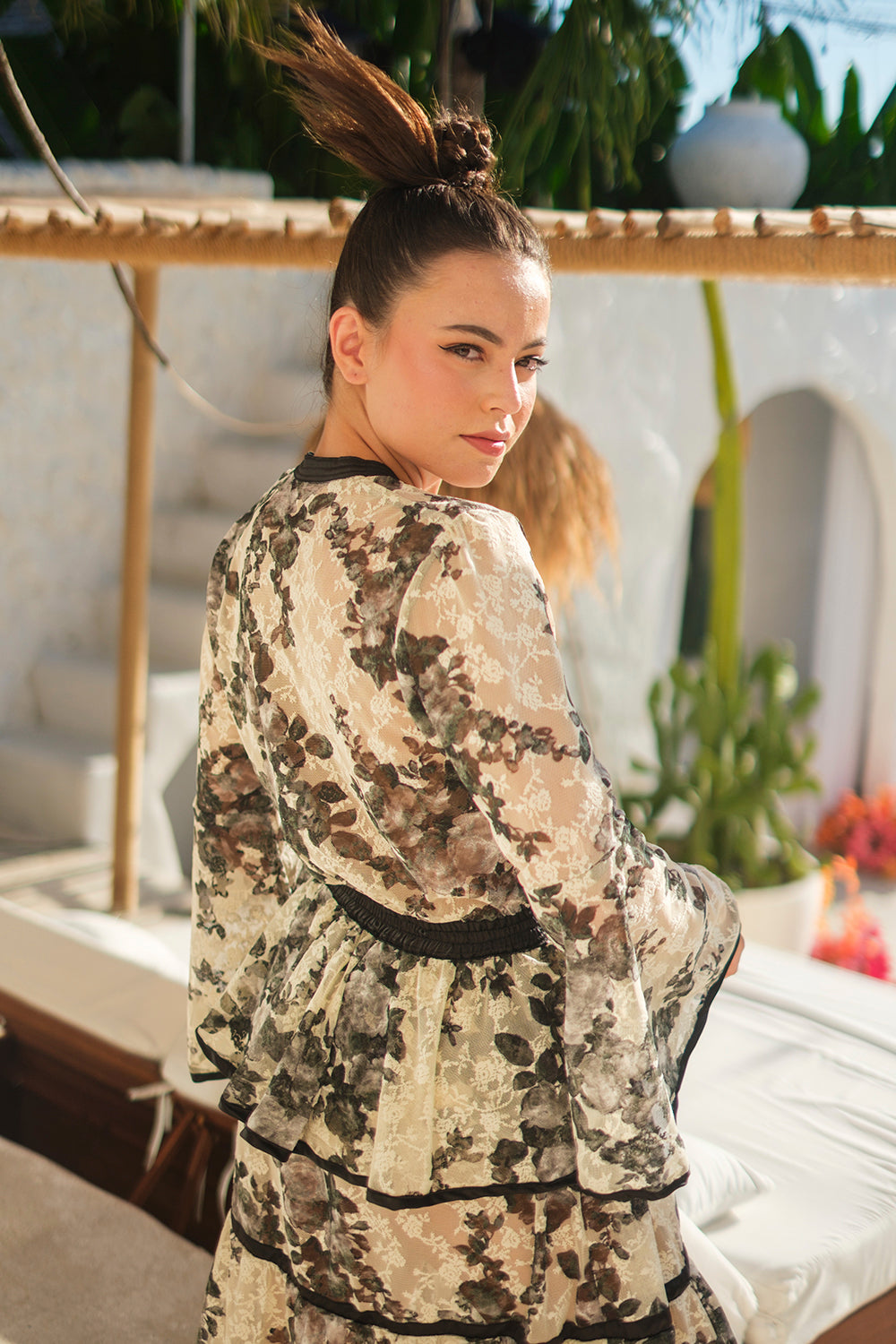 Salvatore Maxi Dress - Noir Bloom by Tulle and Batiste