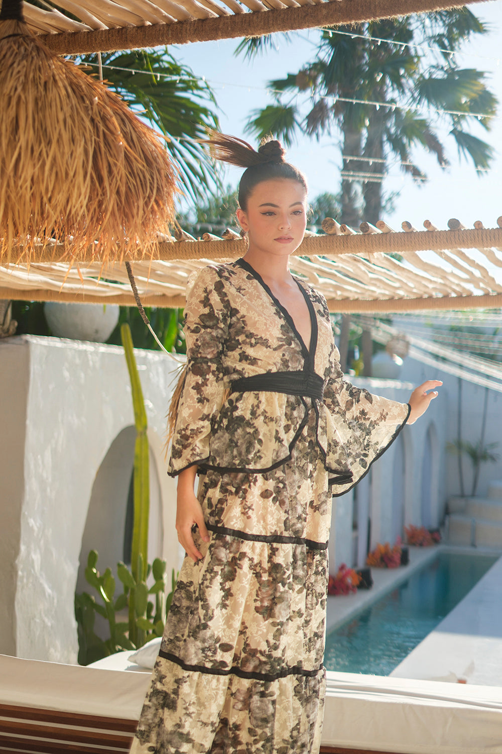 Salvatore Maxi Dress - Noir Bloom by Tulle and Batiste