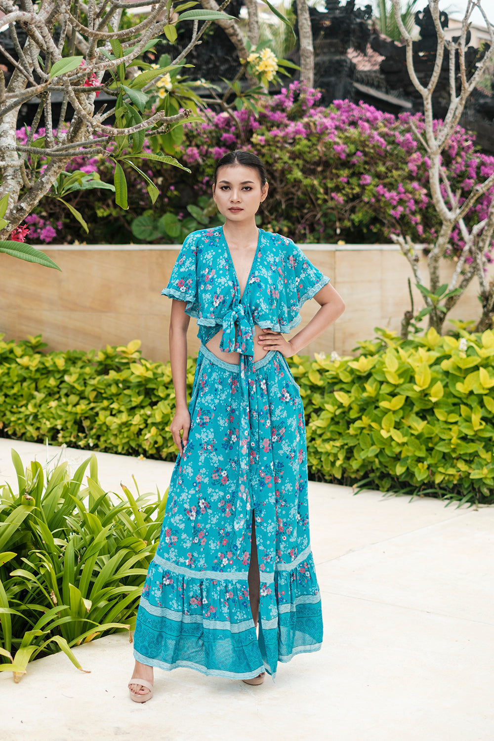 The Tumi Cape Dress, ethically produced with sustainable practices at Tulle and Batiste.