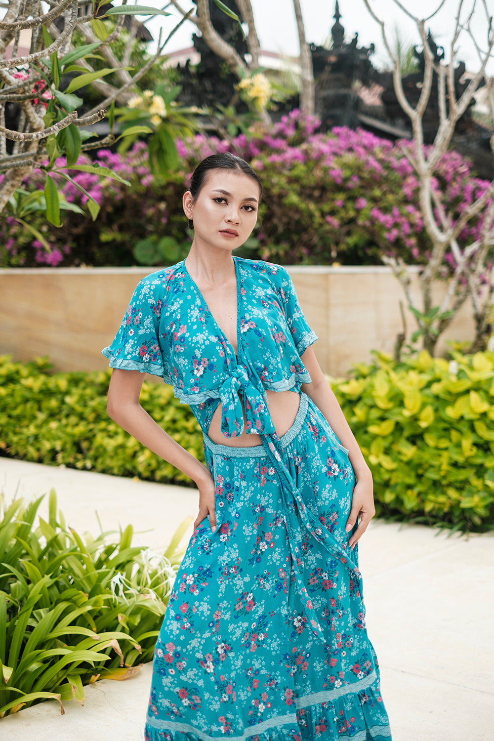 Handcrafted Tumi Cape Dress by Tulle and Batiste, made with love by artisans in Bali.