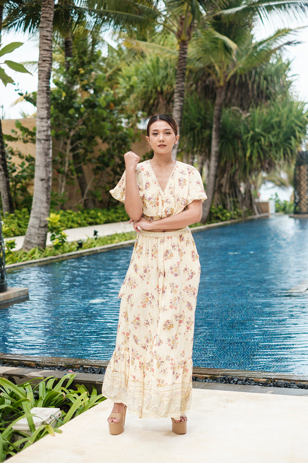 Tulle and Batiste's Tumi Cape Dress, your perfect blend of bohemian chic and timeless design.