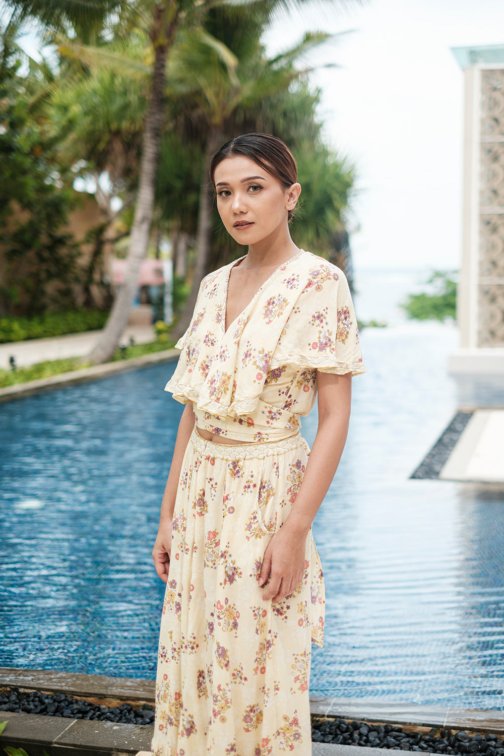 The Tumi Cape Dress, ethically produced with sustainable practices at Tulle and Batiste.