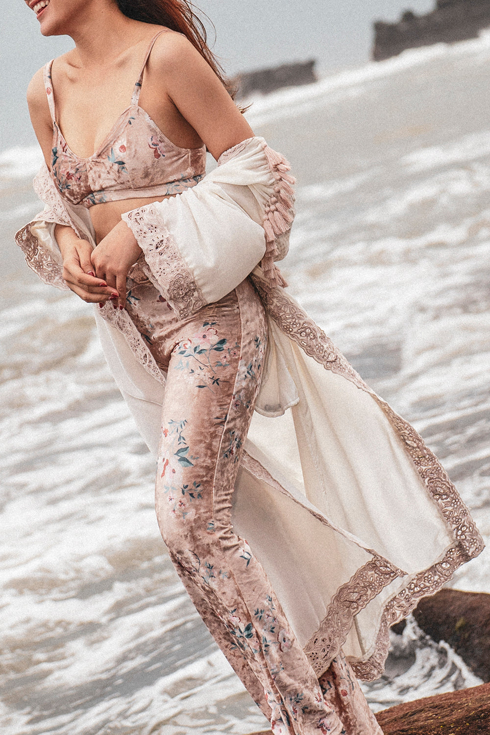 Vintage Velvet Bralette - Cafe au Lait - Velvet Reverie by Tulle and Batiste