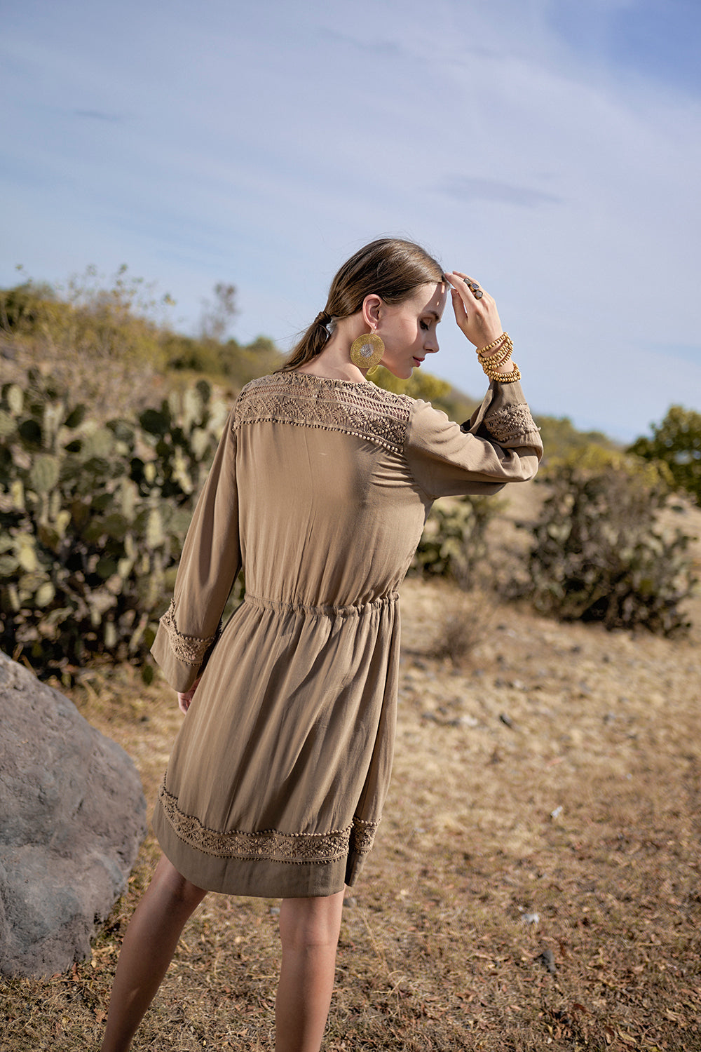 Adele Tunic Dress - Desert Sand - The Fields of Gold by Tulle and Batiste