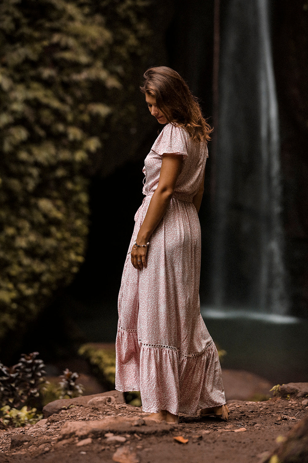 Alice Wrap Maxi Dress - Primrose Pink - Call me Polka - Tulle and Batiste