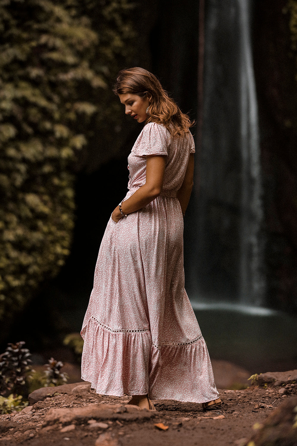 Alice Wrap Maxi Dress - Primrose Pink - Call me Polka - Tulle and Batiste