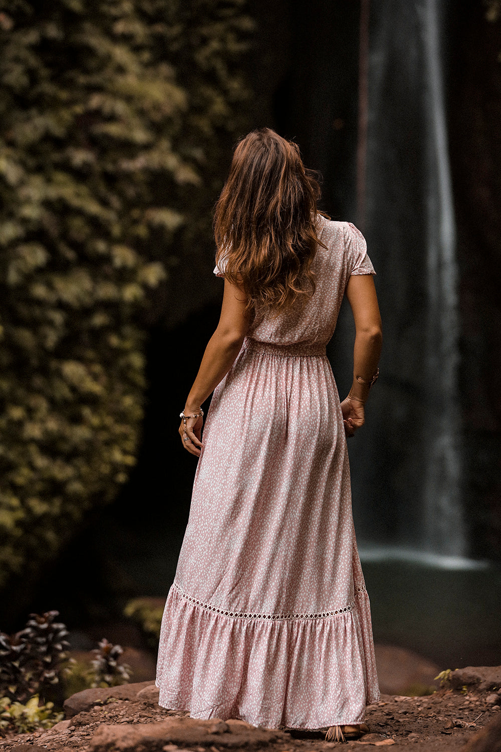 Alice Wrap Maxi Dress - Primrose Pink - Call me Polka - Tulle and Batiste