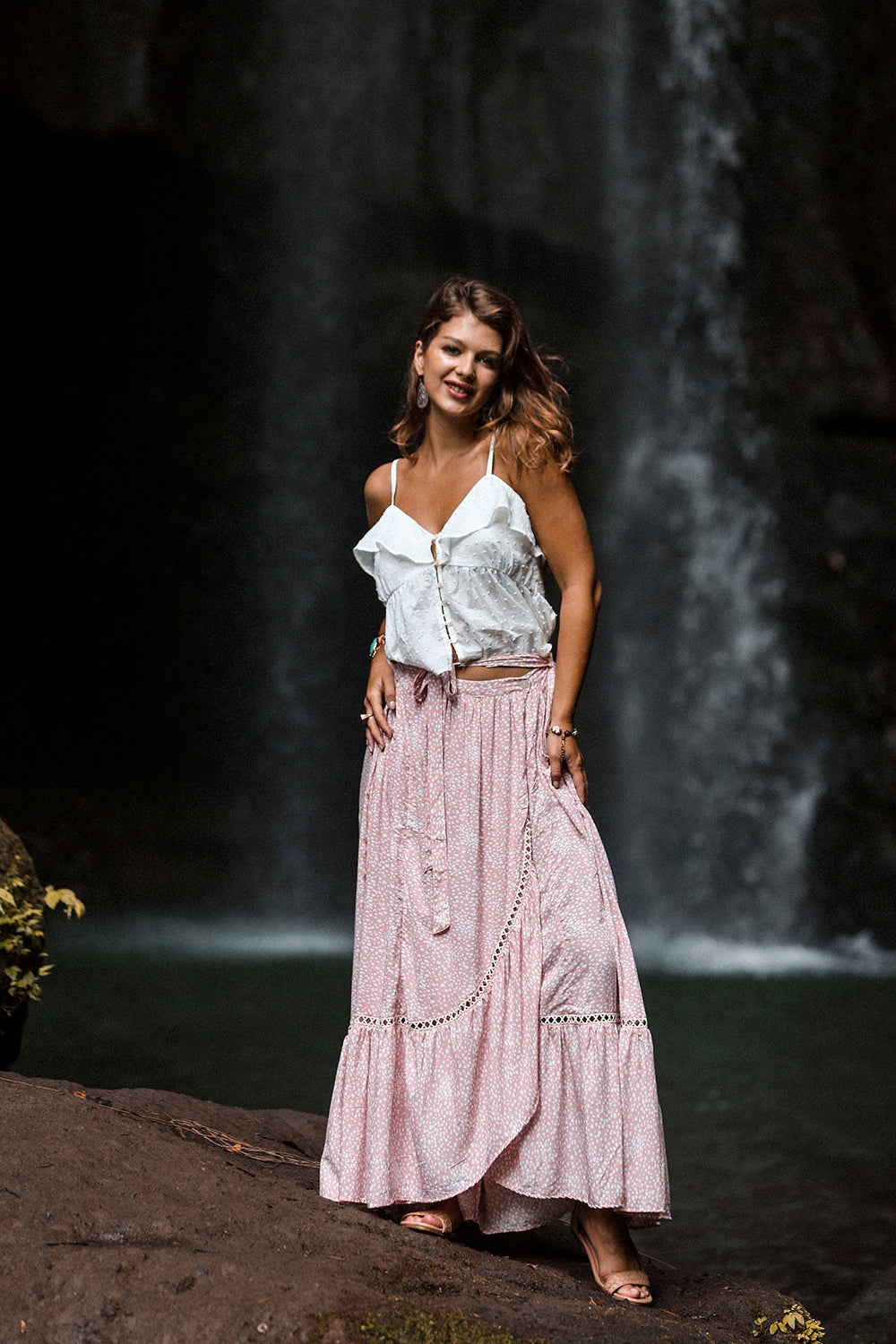Alice Wrap Maxi Skirt - Primrose Pink - Call me Polka - Tulle and Batiste