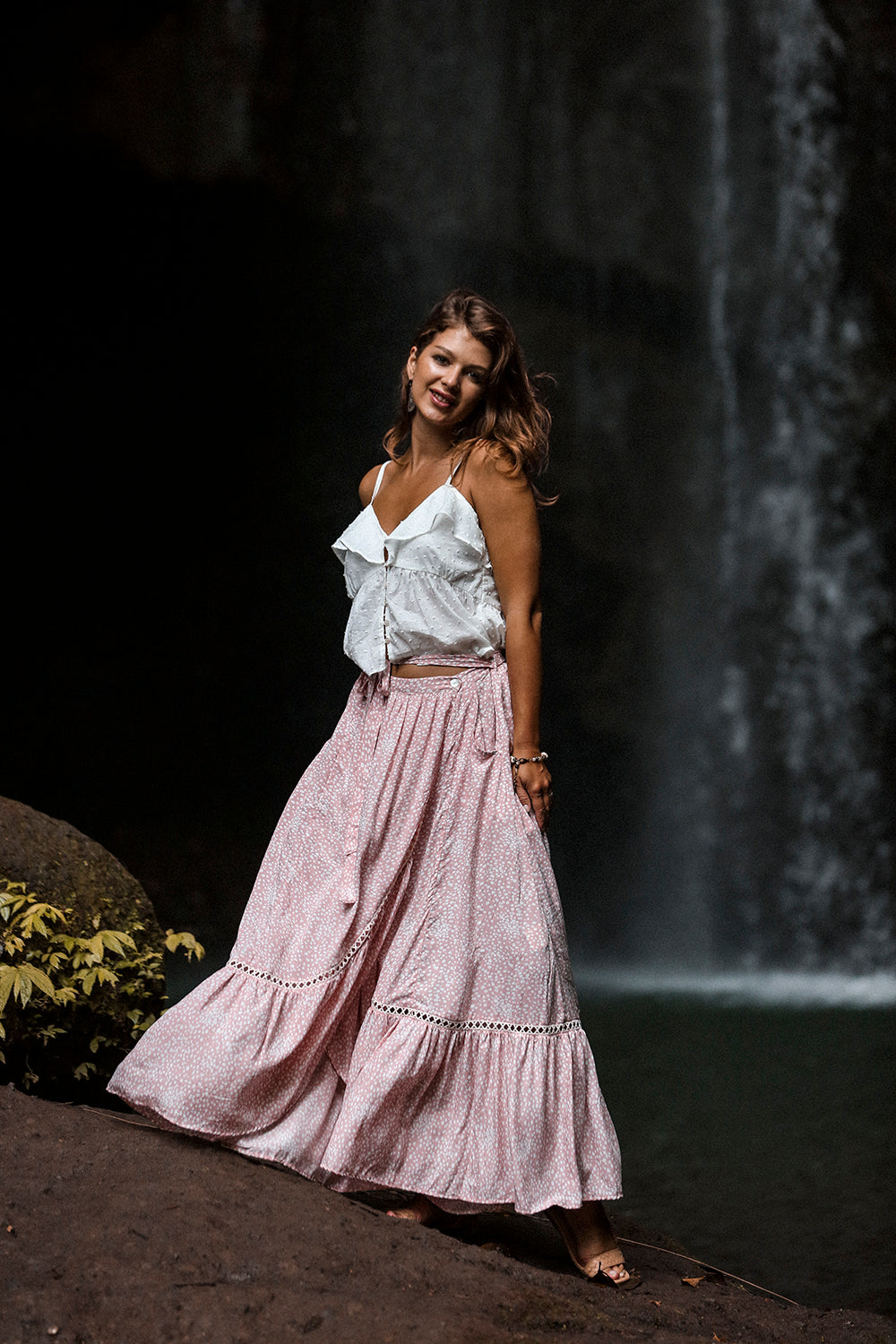 Alice Wrap Maxi Skirt - Primrose Pink - Call me Polka - Tulle and Batiste