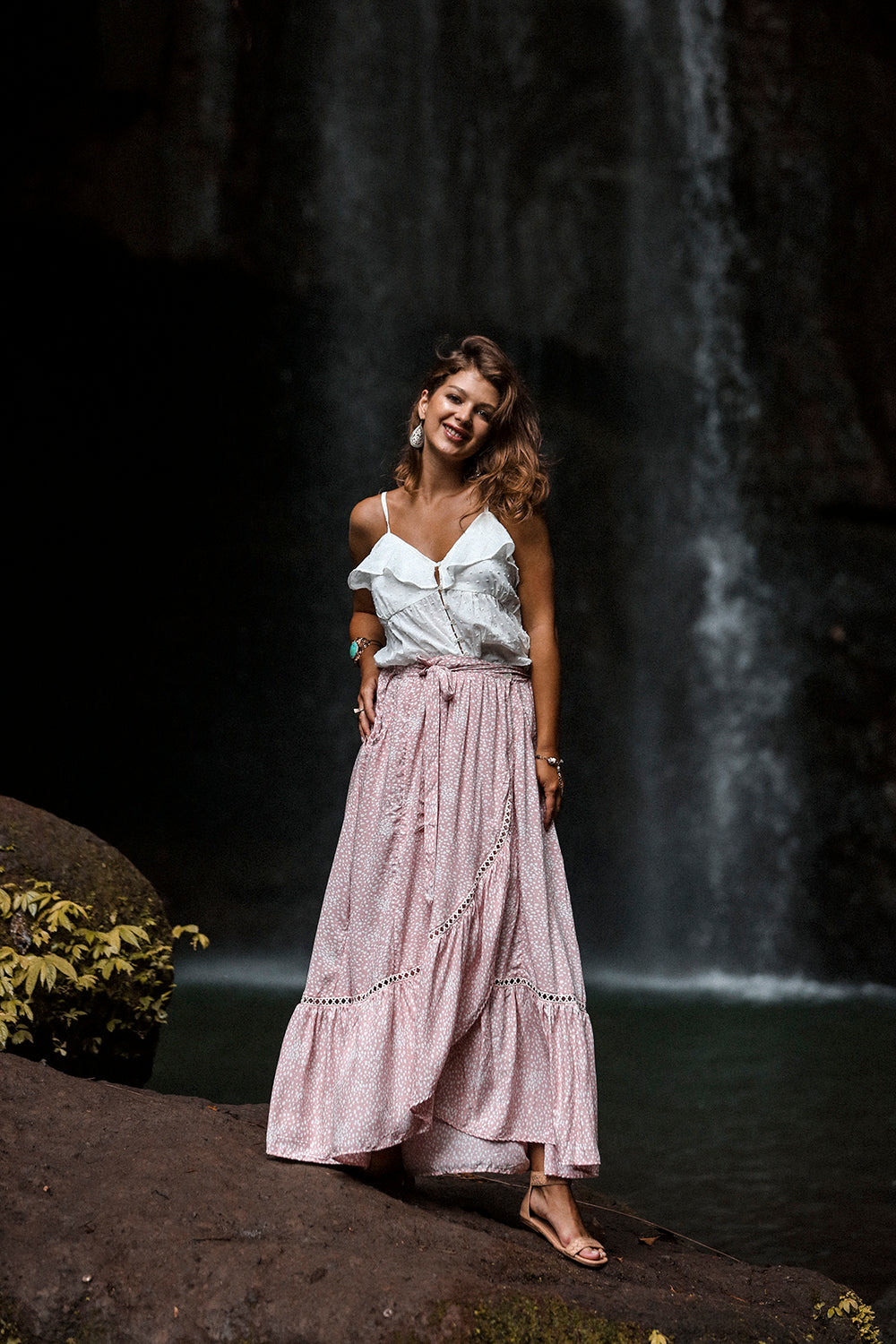 Alice Wrap Maxi Skirt - Primrose Pink - Call me Polka - Tulle and Batiste