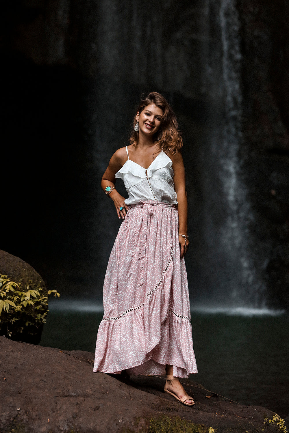 Alice Wrap Maxi Skirt - Primrose Pink - Call me Polka - Tulle and Batiste