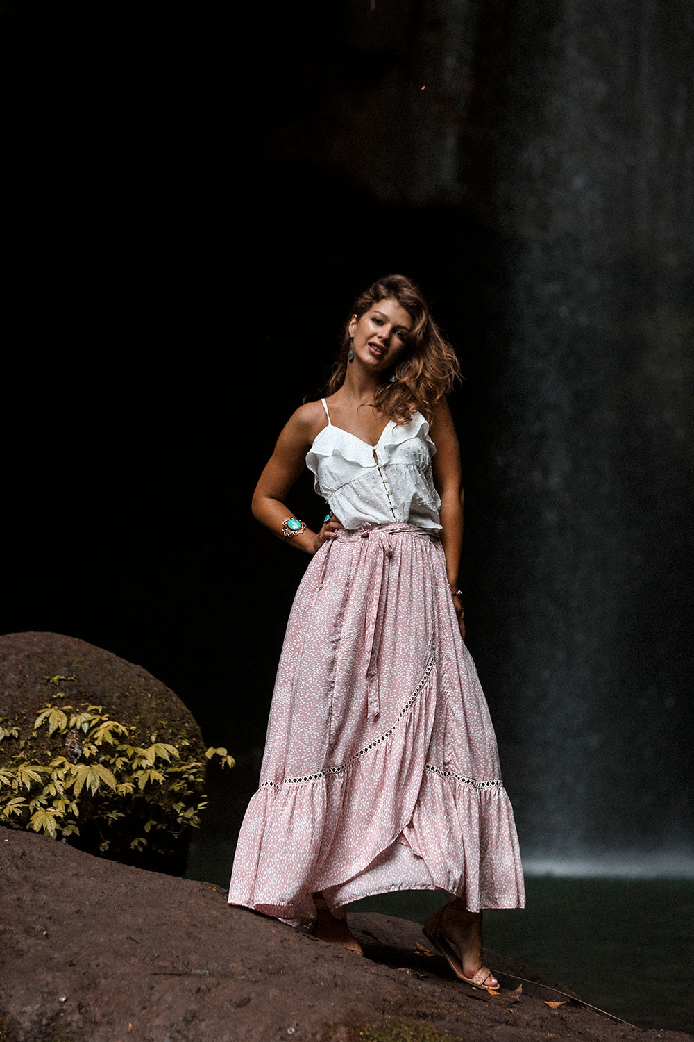 Alice Wrap Maxi Skirt - Primrose Pink - Call me Polka - Tulle and Batiste