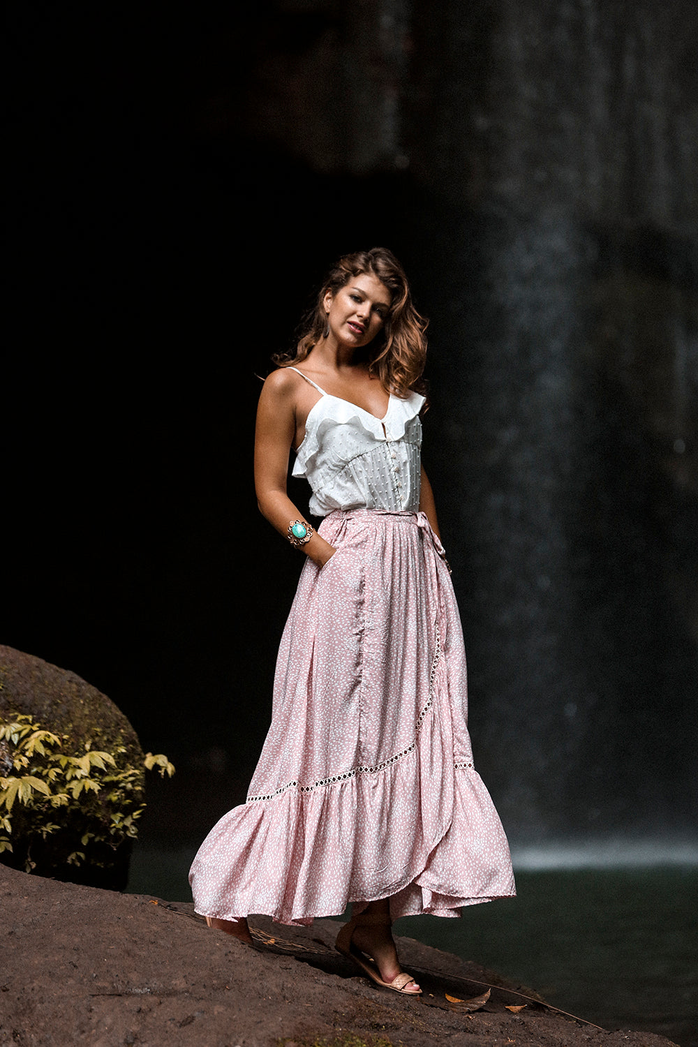 Alice Wrap Maxi Skirt - Primrose Pink - Call me Polka - Tulle and Batiste