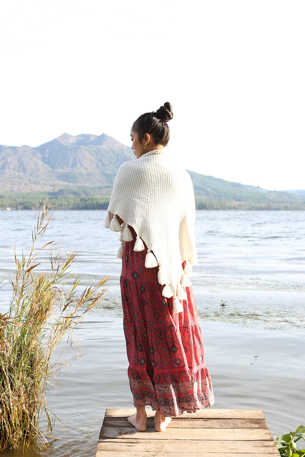 Autumn Pom Pom Shawl - Tulle and Batiste