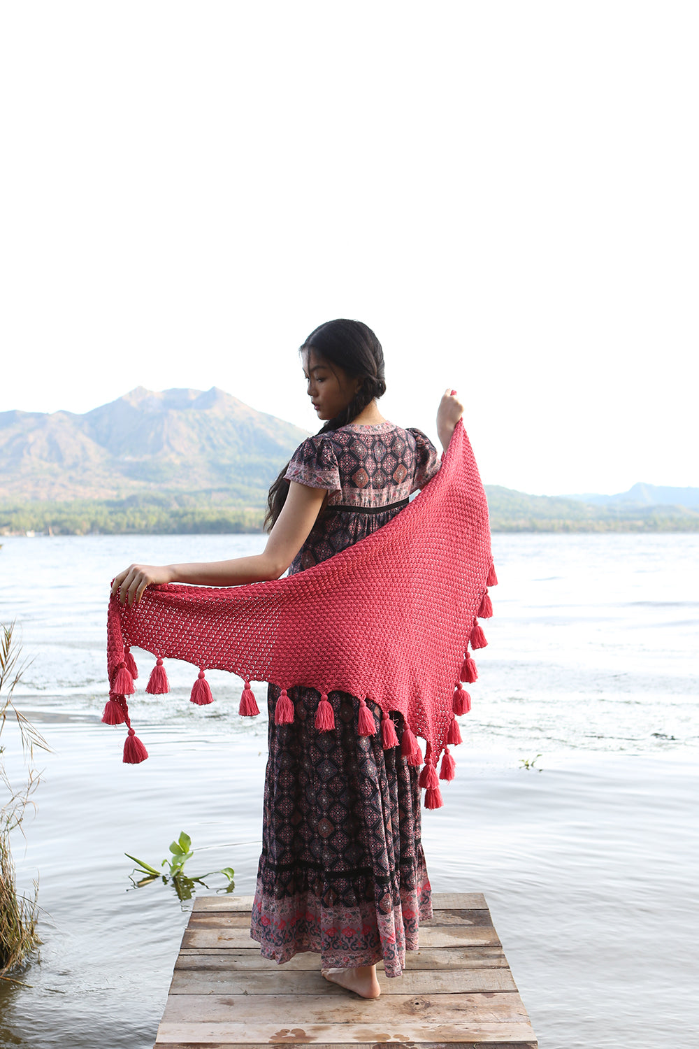 Autumn Pom Pom Shawl - Tulle and Batiste