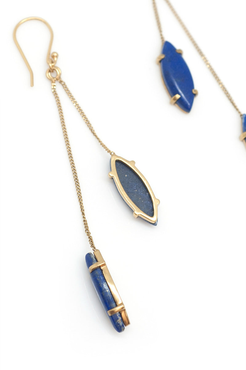 BLOSSOM EARRINGS - LAPIS LAZULI - TULLE AND BATISTE